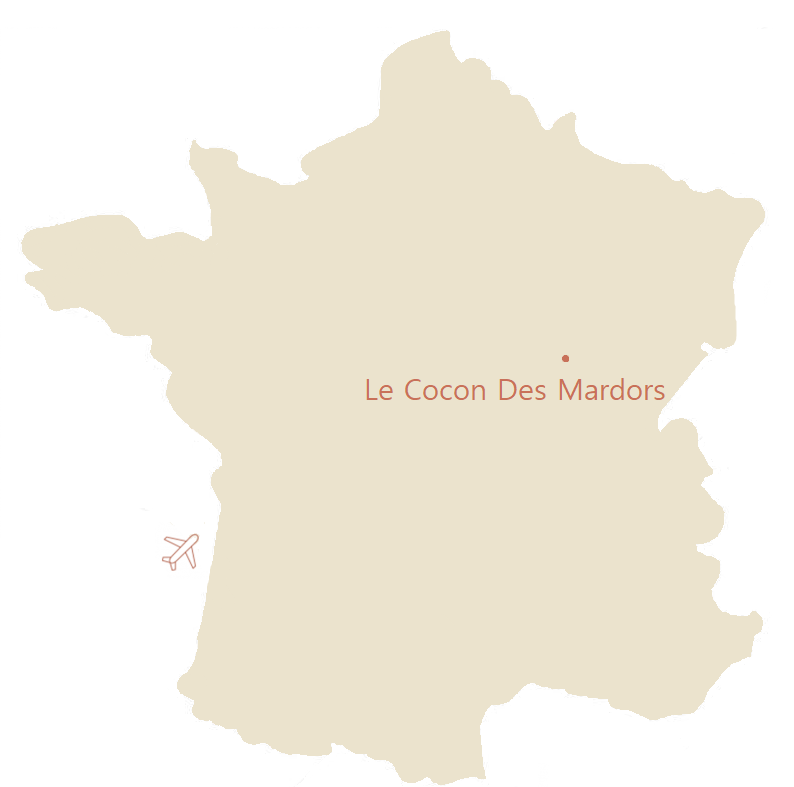 Carte de la France avec la position de Dijon, en Bourgogne.